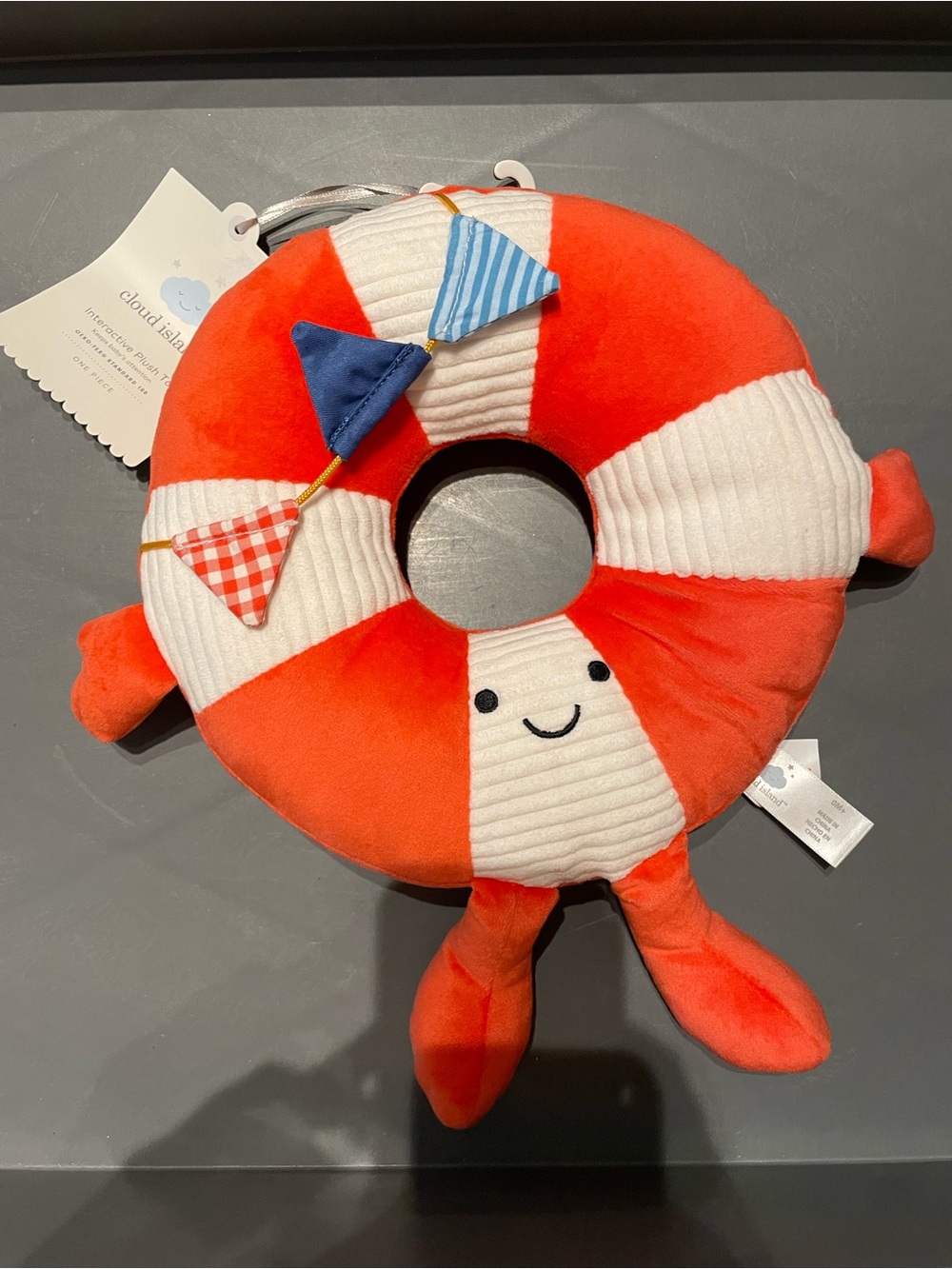 Cloud Island Plush Stuffed Animal Baby Learning Toy Life Ring NWT